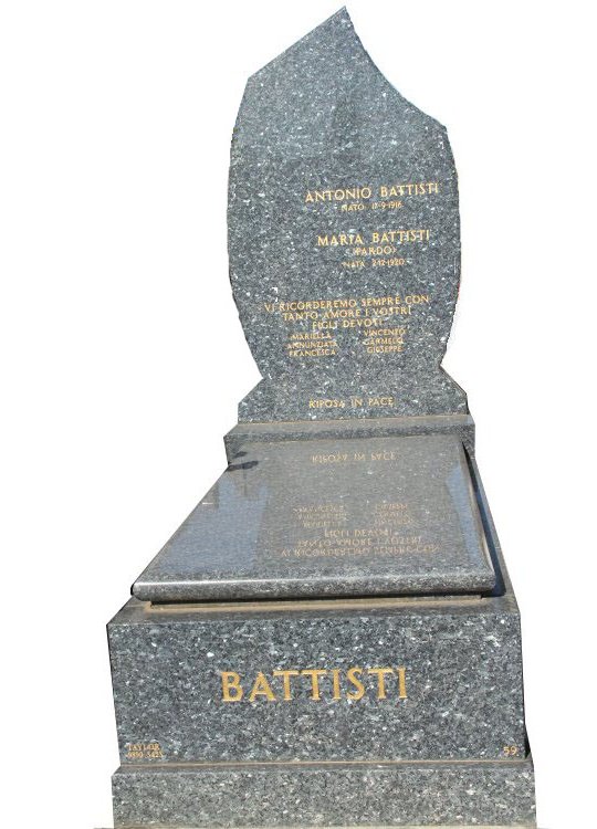 Full Monument Cemetery Memorial - Blue Pearl Indian Granite - Battisti - Box Hill