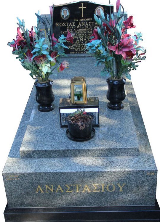 Full Monument Cemetery Memorial Oceanic Gray and Royal Black Indian Granite Anastasios Box Hill