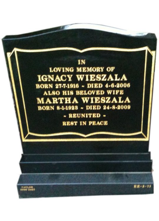 Headstone Cemetery Memorial Silk Blue And Royal Black Indian Granites Wieszala Lillydale