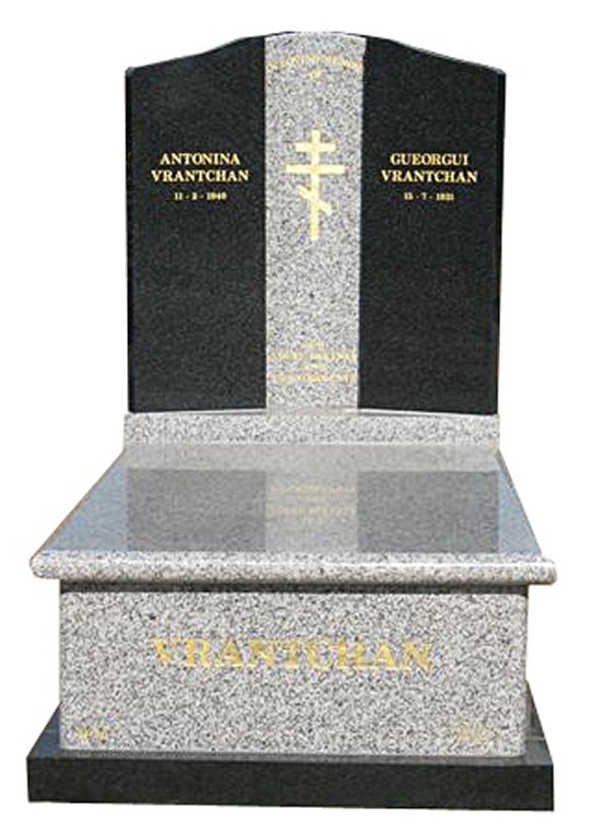 Springvale Grey and Regal Black (Light) Full Monument Vrantchan Cemetery Memorial