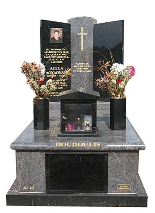 Springvale CPI Paradiso and Royal Black Full Monument Doudoulis Cemetery Memorial