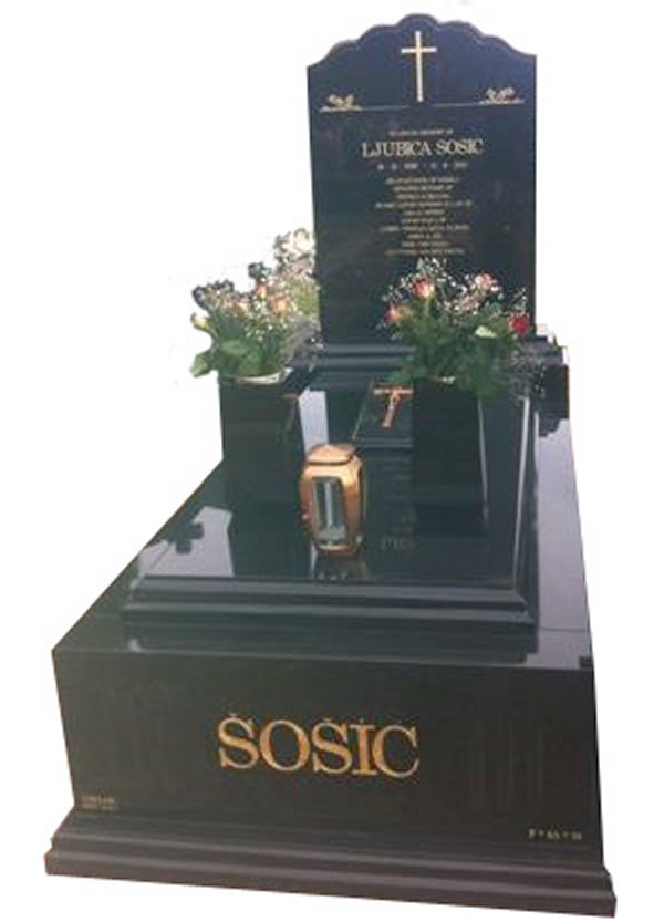 Cemetery Memorial In B G Black Indian Granite For Ljubica Sosic At Springvale Botanical Cemetery