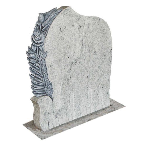 Floral Accent Granite Lawn Headstone HT40 in Kashmir Valley Indian Granite