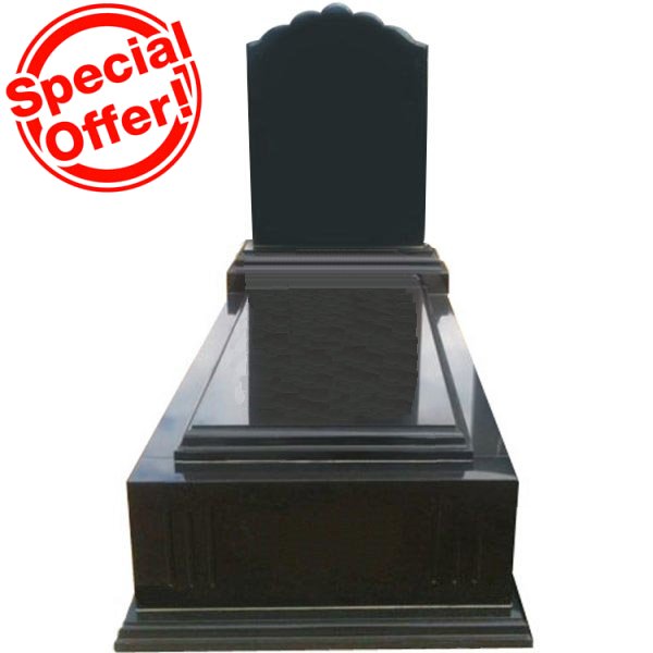 Gravestone Catalogue Item HT801 Monument Headstone in Royal Black Indian Granite