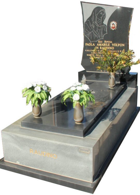 Tombstone, built in Cera Grey and Y A 4 Black Indian granite for Raudino in the Box Hill graveyard.